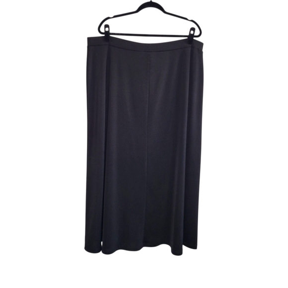 Kasper Women's 2X Black Pull-On A-Line Midi Skirt Thick Knit Stretch Jersey - Picture 3 of 6